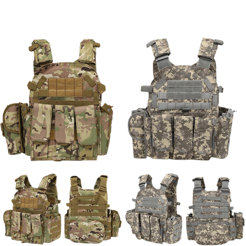Children's Bulletproof Vest Camouflage Tactical Vest Level 3 Armor Multifunctional 6094 Breathable Wear-Resistant Vest Anti-Stab Clothing Outdoor