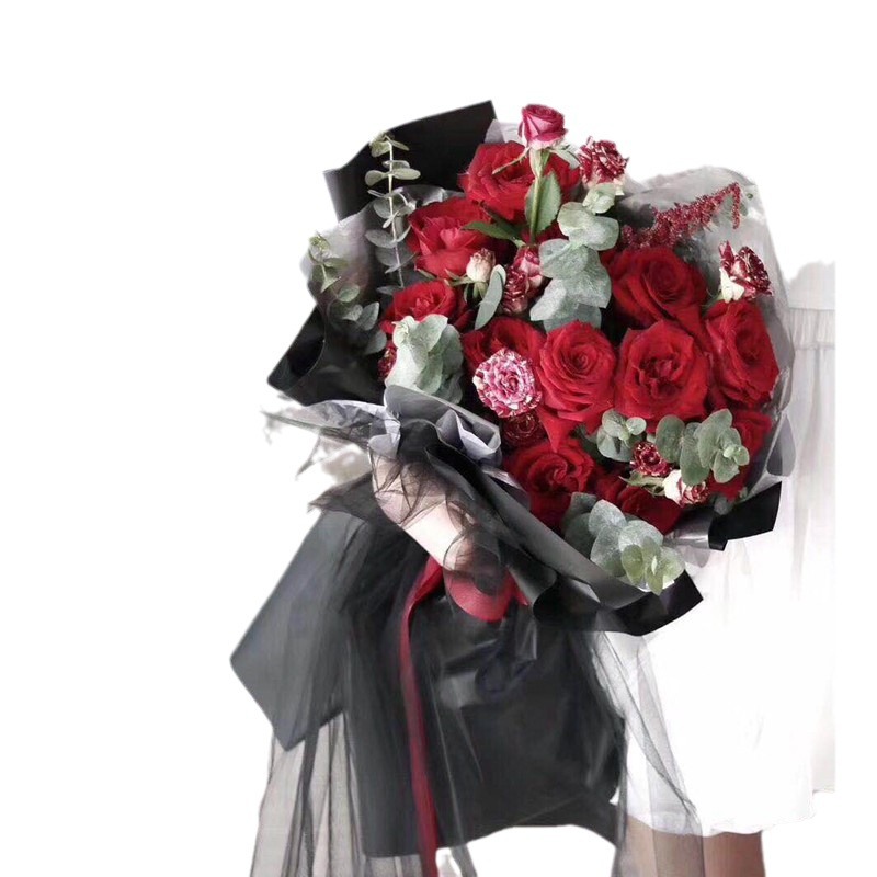 Hadas hilo suave blanco flor envuelta malla Hilo de perlas ramo negro boda cortina de hilo de nieve flor de malla de embalaje image 7