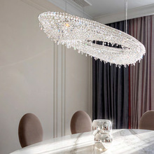 设计师椭圆水晶吊灯高品质复刻酒店别墅餐厅灯具高端定制生产