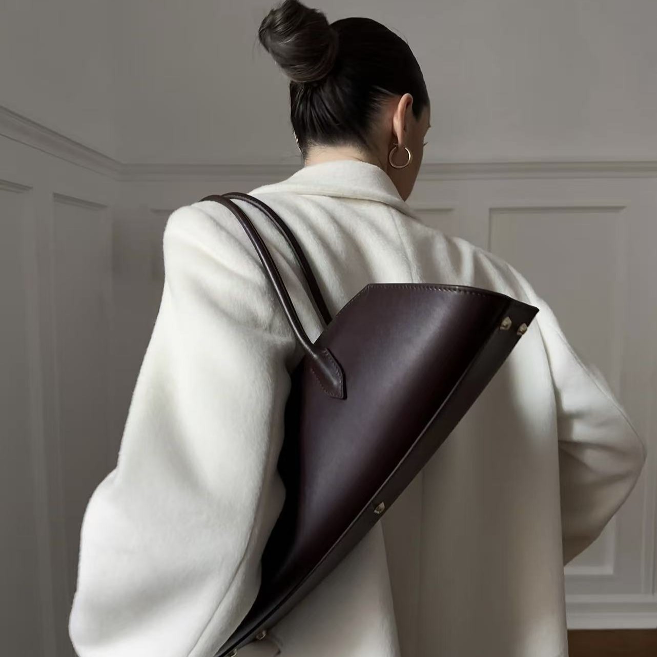 2025 Ruel Genuine Leather French Vintage Baguette Bag Autumn/Winter Commuter Suede Shoulder Bag Handbag - Thumbnail 3