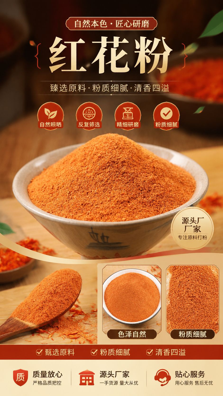Hong Hua Powder (Carthamus tinctorius) — Dried Safflower Petal Powder, Food-Herb Botanical overview