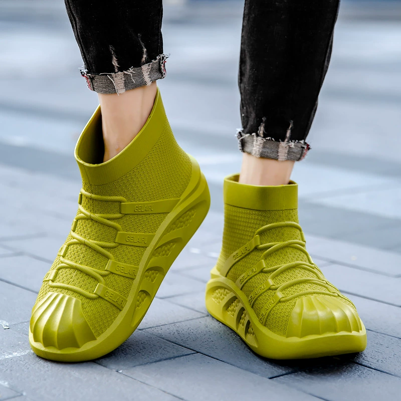 Трансграничные модные резиновые сапоги, мужская хлопковая теплая резиновая обувь для рыбалки на открытом воздухе, непромокаемая обувь, кухня, шоппинг, работа, нескользящая непромокаемая обувь для дождя