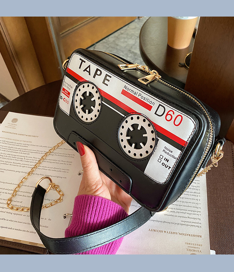 fashion funny tape cassette pu messenger bagpicture28