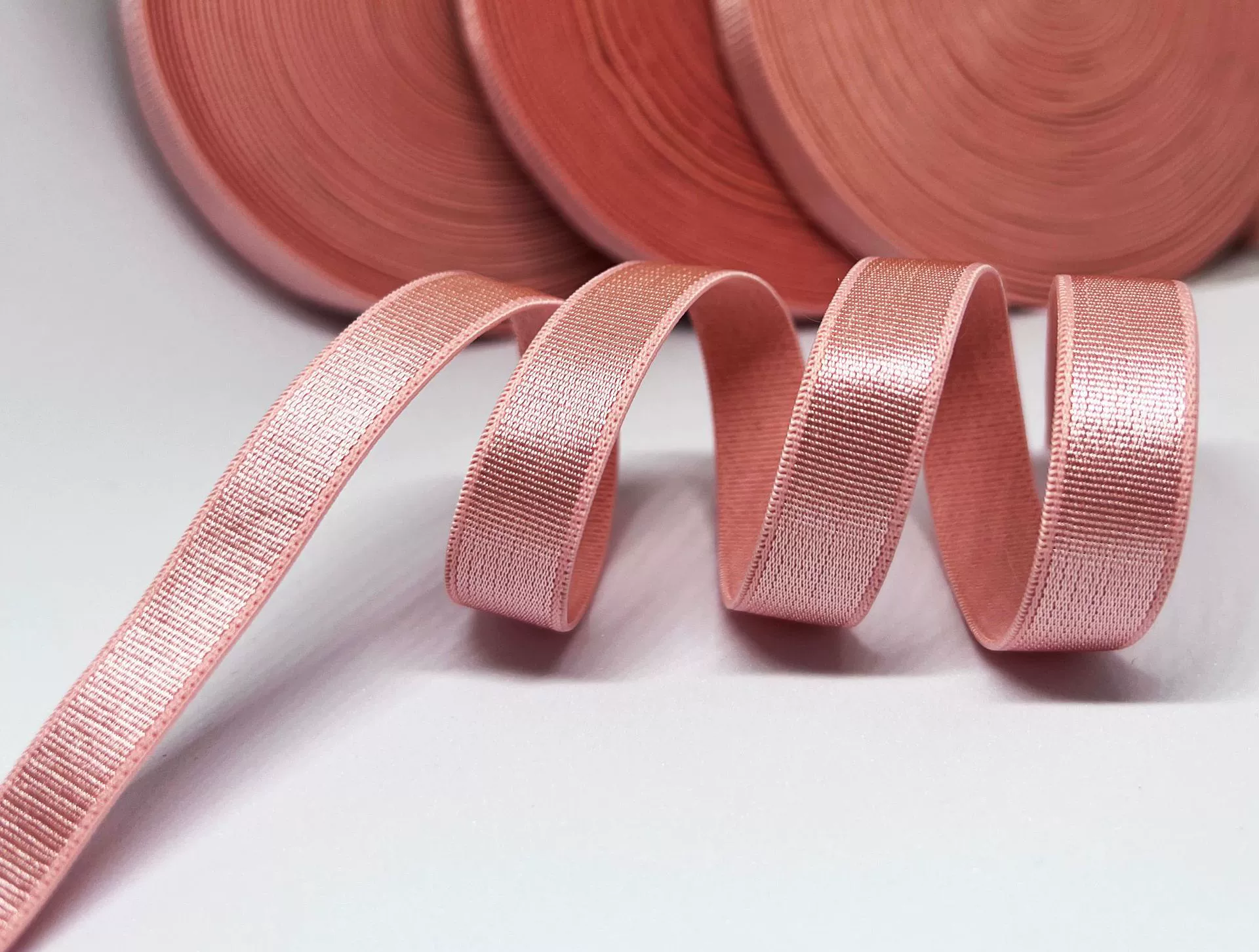 Glossy underwear, velvet straps, elastic bra, 8mm, 2.5mm, polyester, on elastic band