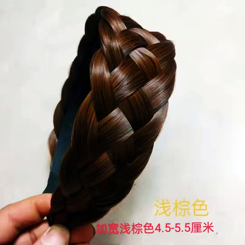 C25五股假髮發箍淺棕色