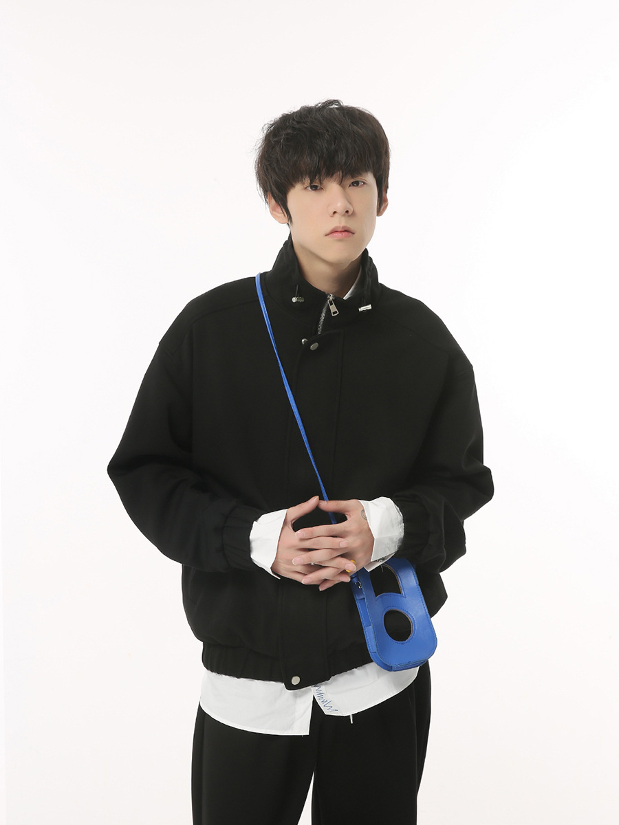 Mtlclothes ropa de los hombres | 2023 otoño nueva suelta deportes stand collar pantalones simple traje casual