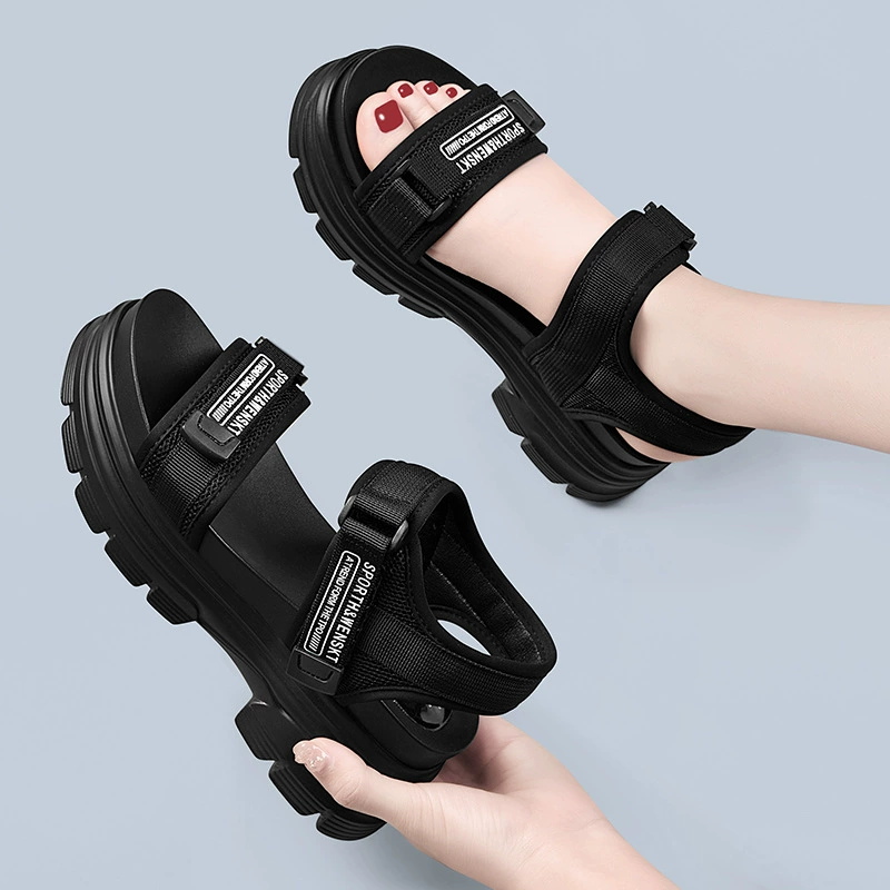 Sports sandals for leisure, summer footwear platform with velcro