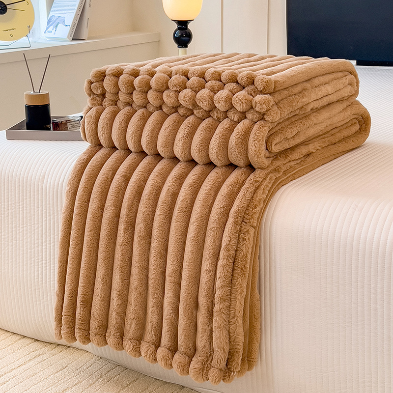 Inswind imitación de mantas de goma espumosa mantas cálidas mantas de siesta de sofá suave mantas de lana de doble cara