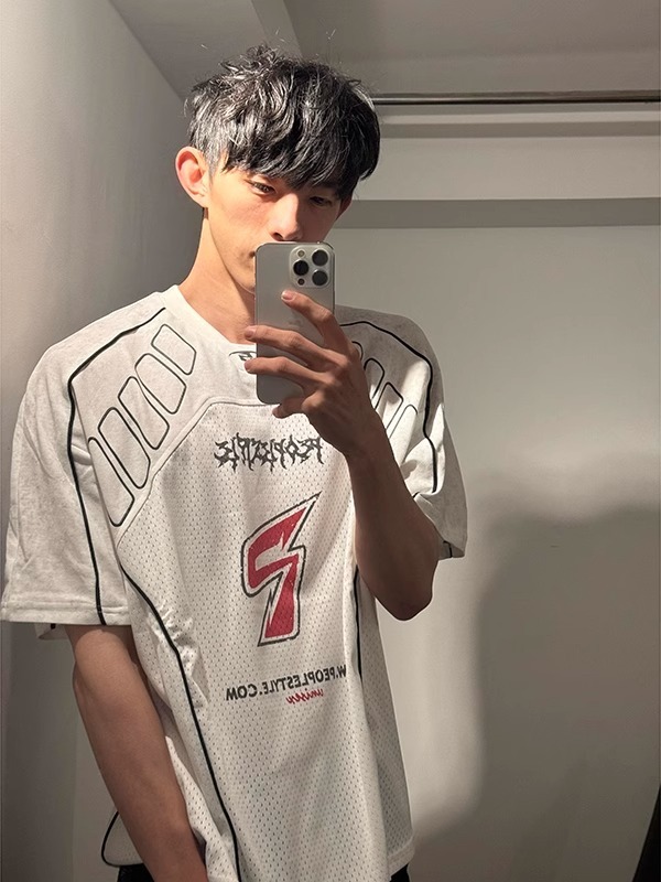 Men's Summer Mesh Quick-dry Breathable Motorcycle-style Short-sleeve Cycling Jersey T-shirt_viptrois.com