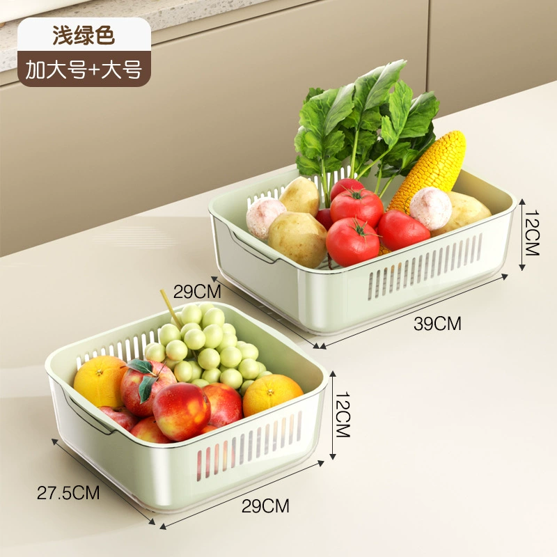 Double-layer drying rack, set, plastic basket, simple and elegant design