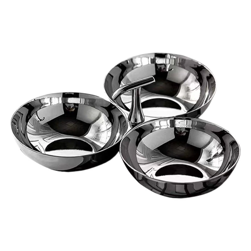 304 нержавеющая сталь ручка в форме пингвина три тарелки стеллаж для закусок Ресторан Бар KTV блюдо для фруктовых закусок