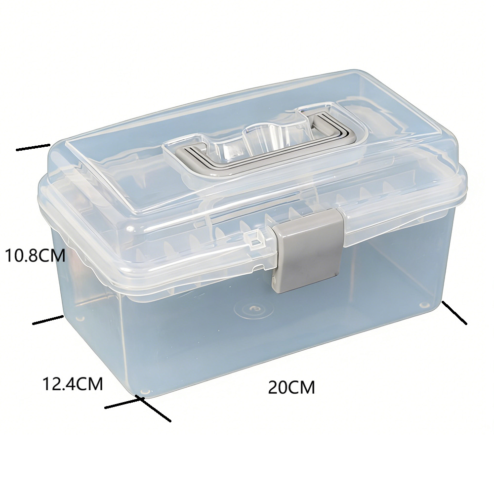Caja Botiquín de Medicamentos Portátil de Doble Capa de Plástico PP para Medicamentos