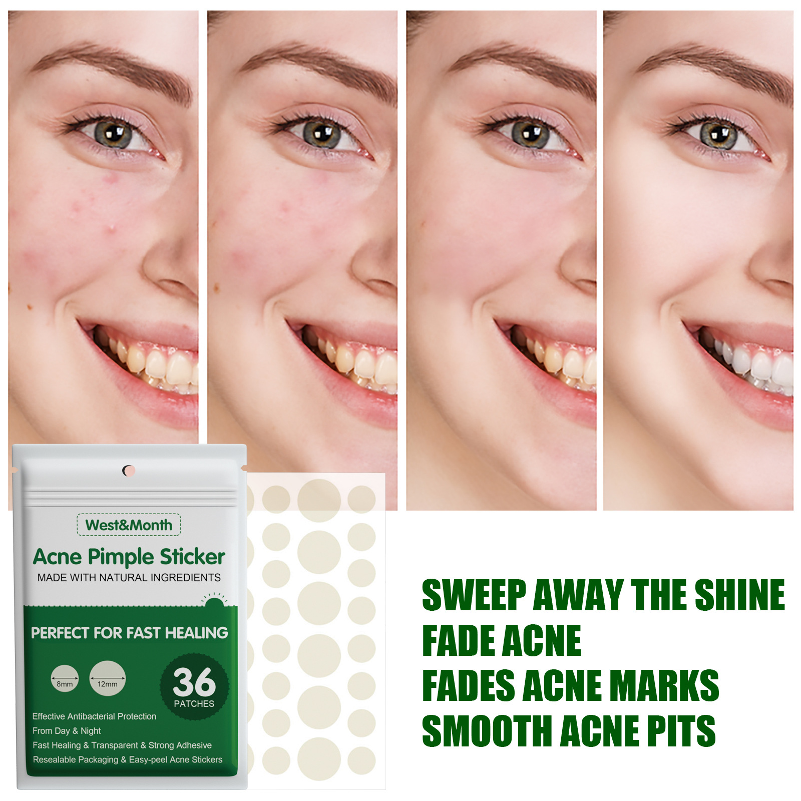 West&Month Liquid Absorbing Acne Patch Invisible Makeup Artificial Skin Repair Essential Oil Waterproof concea_voghion.com
