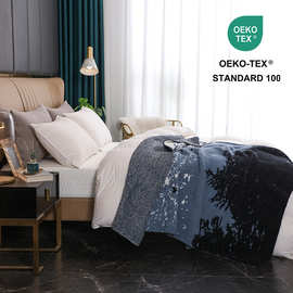 雪山森林客厅沙发毯 旅行毛毯 加厚保暖针织毯绒床单