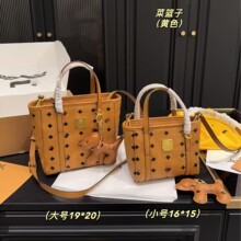 2026新款MC家M真皮菜篮子包经典时尚印花女士手提包单肩包斜挎包