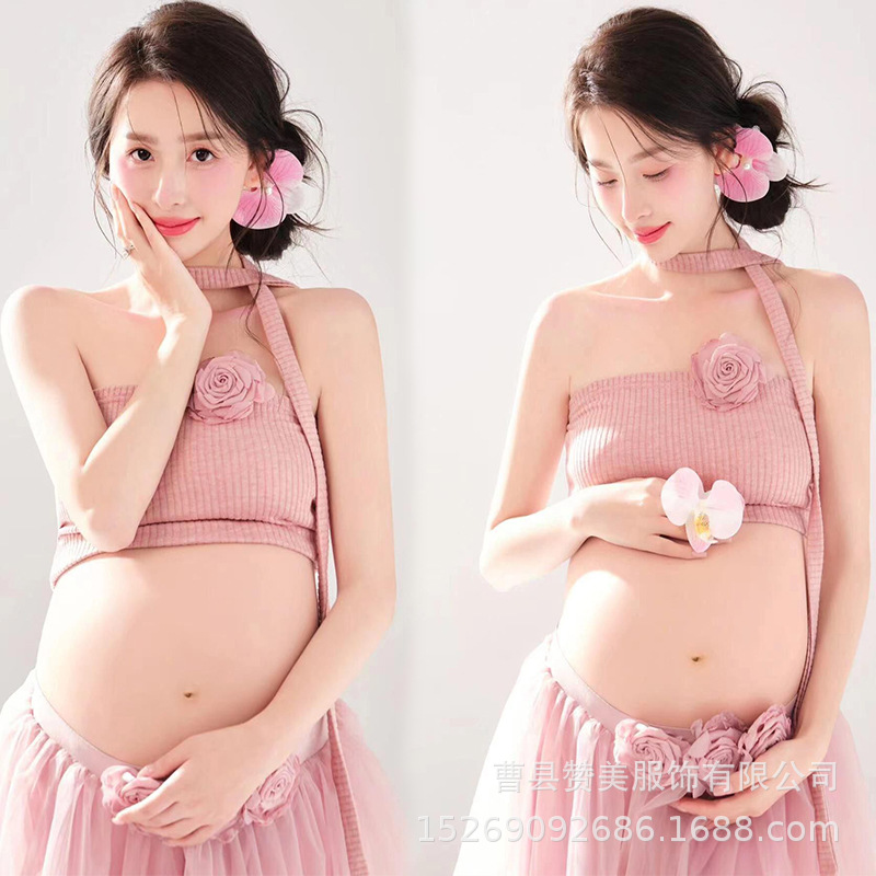 影楼の新型の早春の小清新な妊婦は服を撮影します。