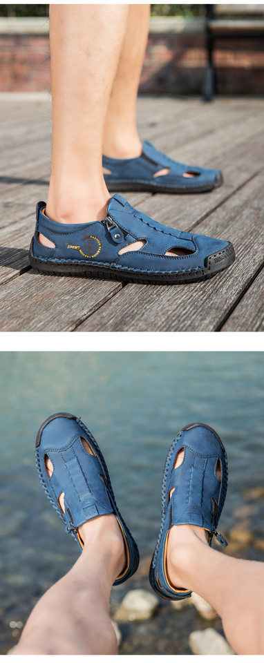 Dép sandal nữ bít mũi quai khâu thoáng khí chống trượt — F 6611m màu, F6611 hồng, F6611 kaki, F6611 màu vàng chi tiết 19