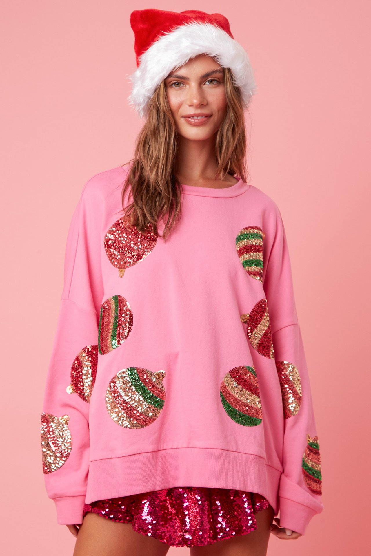 Regular Sleeve Sleeve Type Polyester Fabric Type Regular Top Length Hoodie Tops Type Daily, Street Occasion Hoodies & Sweatshirts Long Sleeve Sequins Simple Style Balloon