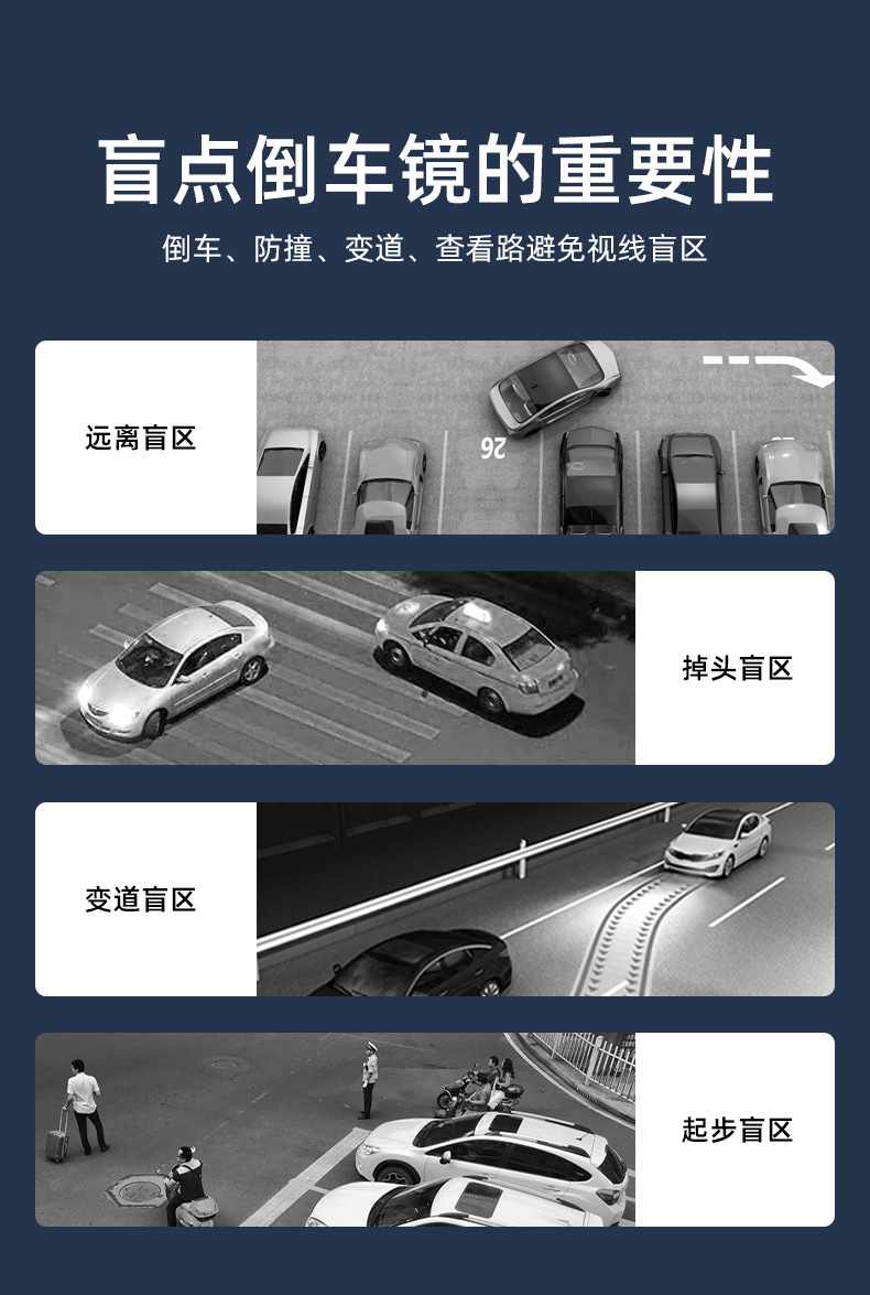 Small round mirror rearview mirror car reversing artifact blind zone auxiliary mirror mirror 360-degree suction cup ultra-clear mirror
