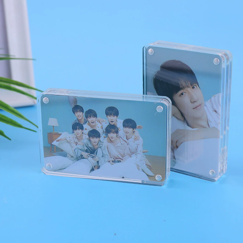 Новая прозрачная акриловая магнитная карта кирпичная фоторамка украшение двусторонний фотоклип аниме Звезда Настольная фоторамка украшение