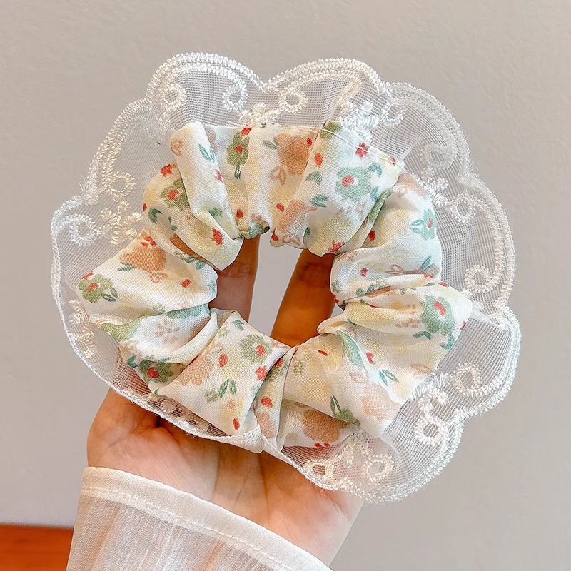 Colección de anillo de cabello lindo de intestino grande de verano de cola de caballo de cabeza de cuerda de flor de cabeza de niña universitaria estilo de alto valor de belleza joyería de cabello