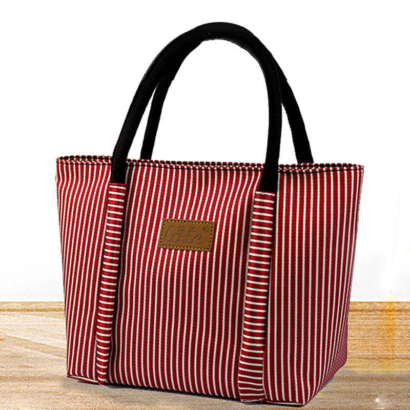 手提包女加厚帆布布包饭盒袋便当包女士手提袋妈咪包小布包包批发