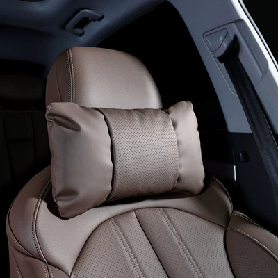Waist support headrest, updated Y lumbar support - 1-piece-headrest-chestnut-brown-nappa-leather-comfortable-and-stress-relieving