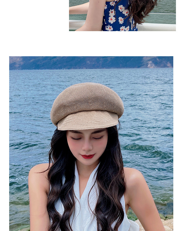 Linen Breathable Beret Painter Hat NSKJM104125