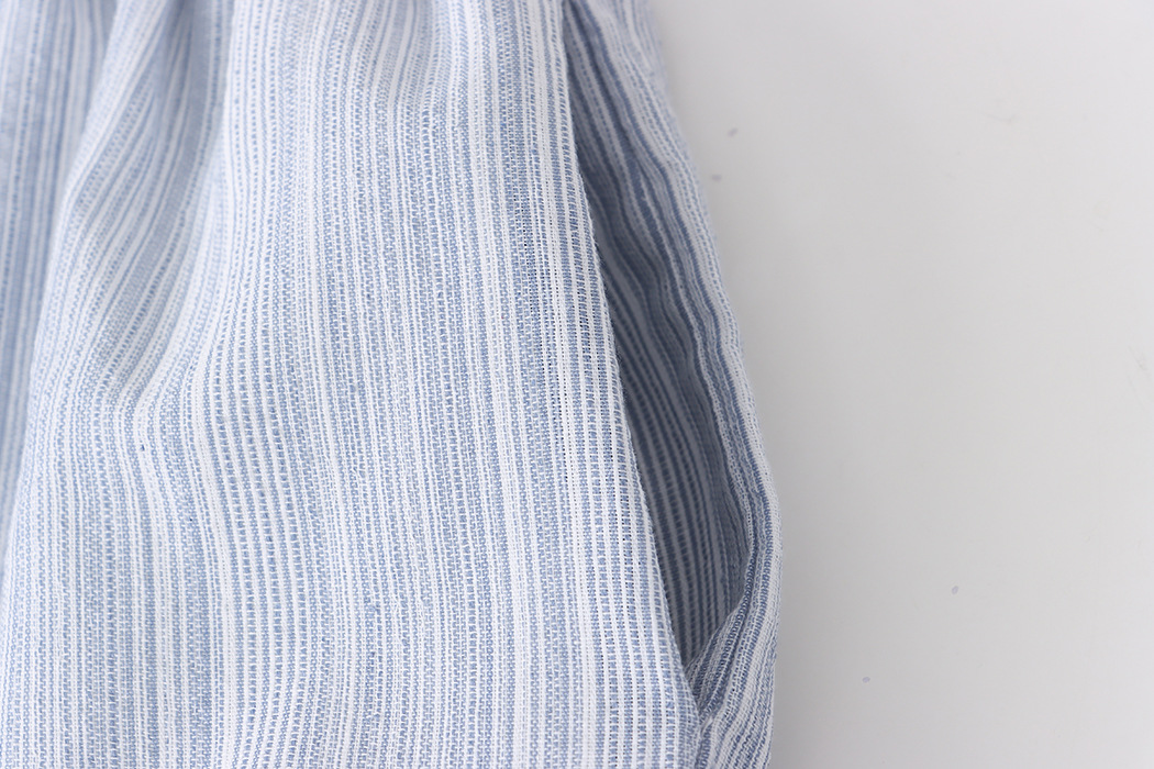 French Texture Stripe Collision Shirt Leg Shorts Two Piece