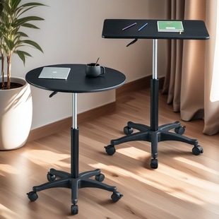 Mobile Lift Table with Pulleys Small Bedside Standing Laptop Table Live Broadcast Workbench Desk Podium