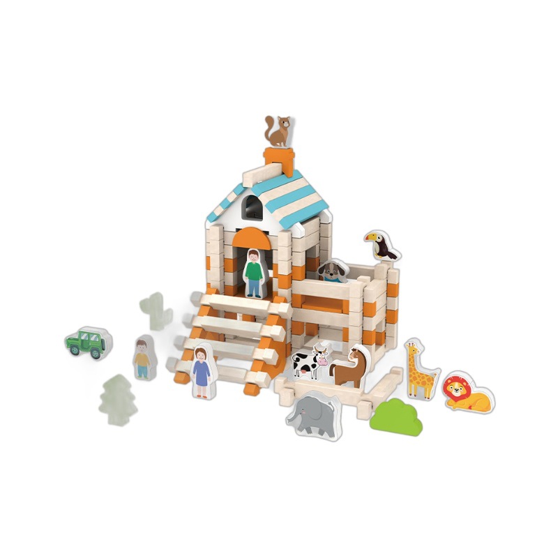 Bloques de construcción transfronterizos para niños Estructura de espiga y espiga china ensamblada Luban Little Architect Bloques de construcción de partículas grandes Juguetes de la casa