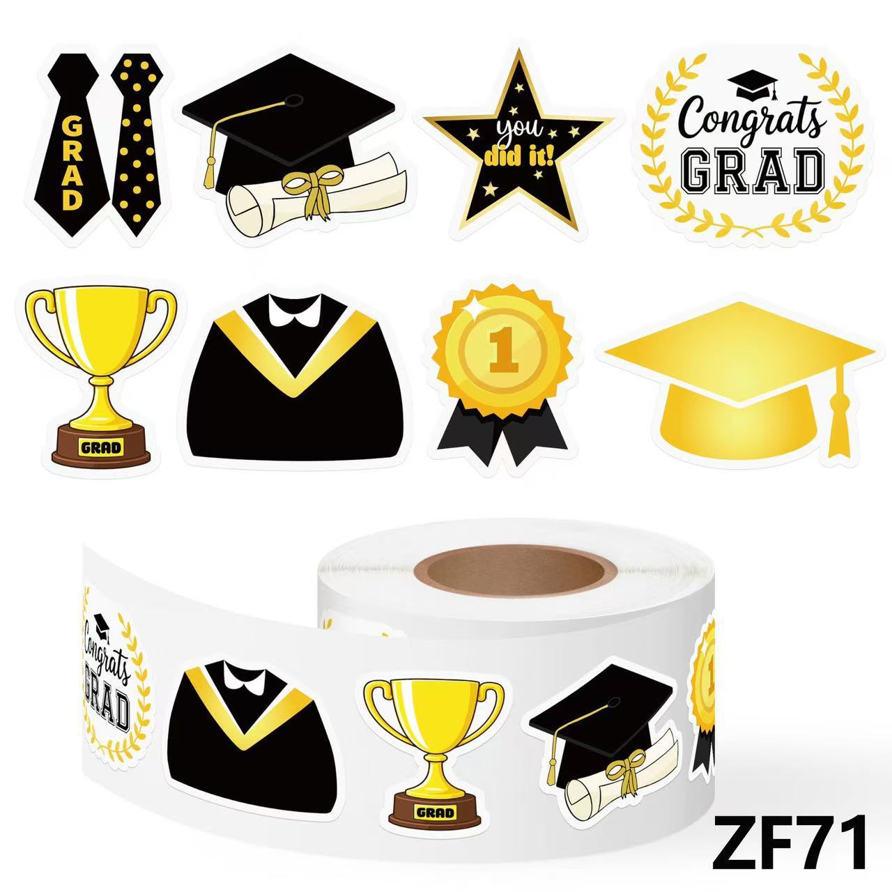500 stickers/roll Graduation Season Decorative Shaped Stickers…