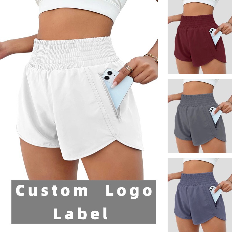 Cross-Border European Style Summer New Hot-Selling Fashion High-Waist Sports Running Yoga Lined Adult Casual Shorts