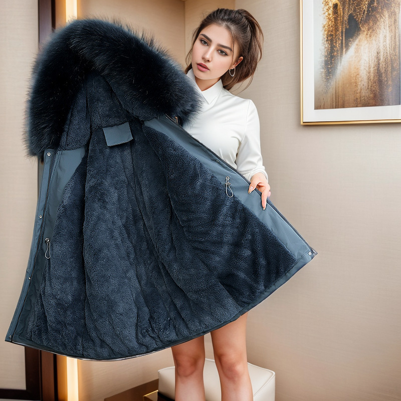 Women's Winter Coat Warm Thickened Cotton Jacket Medium Long Style_voghion.com