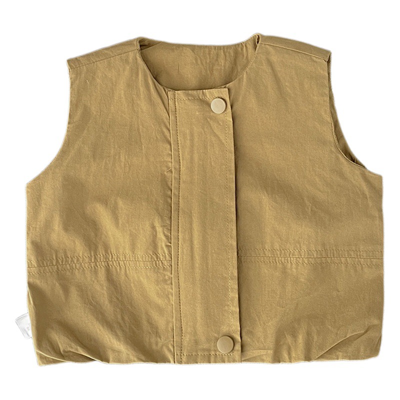 Bebé estilo coreano Chaleco de los niños retro todo a juego Chaleco de primavera niños y niñas estilo coreano estilo occidental corto desgaste exterior chaleco