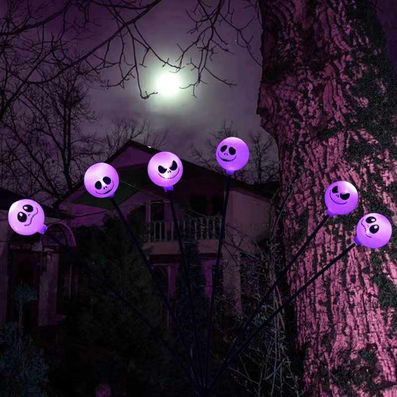 Lámpara LED solar de Halloween luminosa calabaza de cara fiesta al aire libre decoración de patio de atmósfera festiva string de lámparas