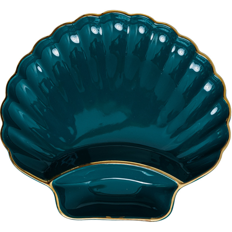 Placa de bola de cerámica de borde dorado de lujo ligero con plato de vinagre Placa de bola de masa personalizada para el hogar Placa de desayuno papas fritas plato de merienda Placa de rejilla