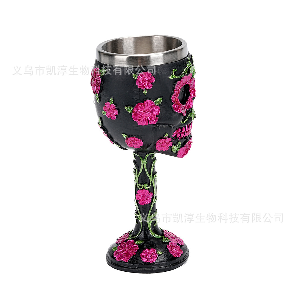 Adorno Decorativo de Resina para el Hogar con Diseño de Calavera 3D, Rosa, Letra de Amor y Muerte para Halloween