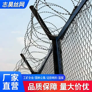 定制热镀锌刺丝滚笼立柱边境防偷渡围墙刀片刺丝滚笼铁丝隆铁蒺藜