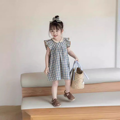 童夏裝連衣裙2024新款洋氣時髦兒童背心公主裙周歲寶寶禮服夏季