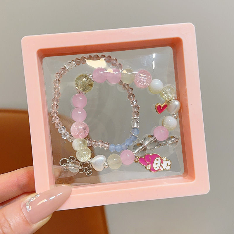 520 送信親友子供のブレスレット女の子ビーズブレスレット少女アメジストジュエリーブレスレット女の子 DIY ギフト|undefined