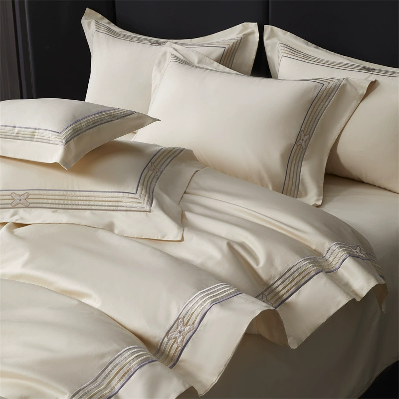 Четыре части хлопка Синьцзян длинноволокнистый хлопок сплайсинга студент Вышивка Комплект высокого класса свет роскошный подарок оптом четыре сезона