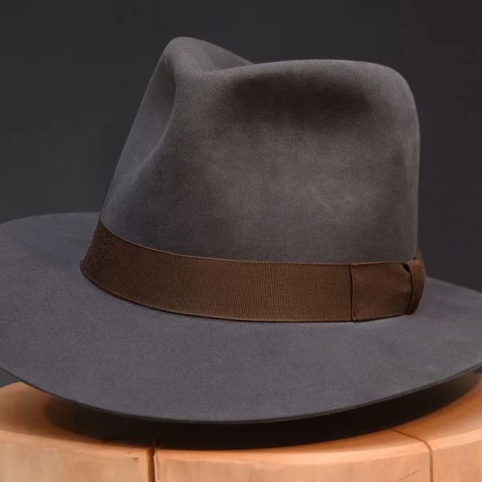 Cappello a cilindro in pura lana, alla moda, in feltro, con fiocco, in tinta unita, con decorazione a nastro, morbido_voghion.com