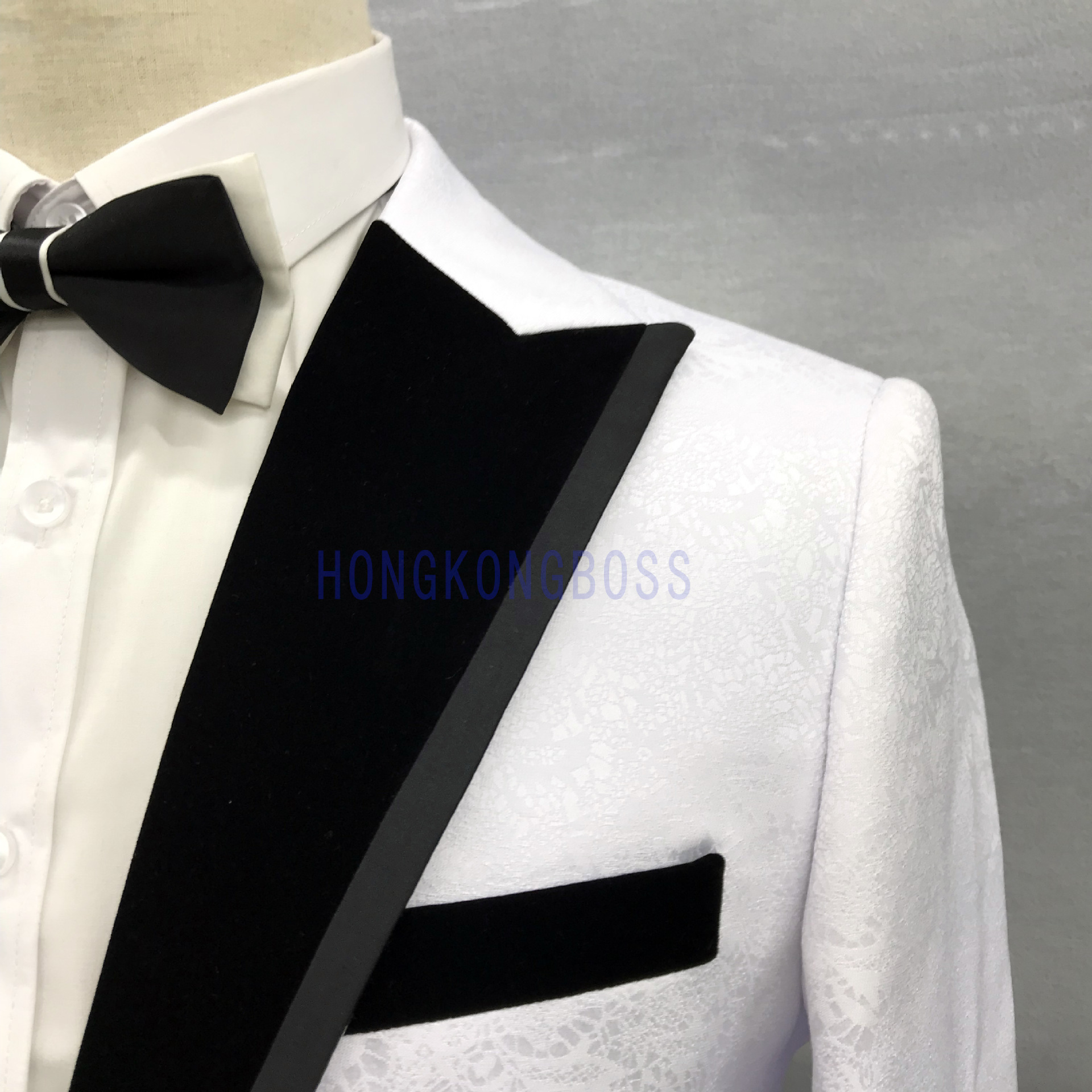 Men's Slim Fit Korean Style Wedding Suit Groom's Business Casual Formal British Style with Chinese Knot Design_viptrois.com