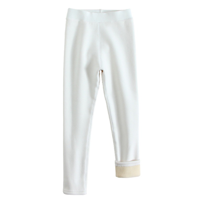 Girls' Leggings fleece-lined Thickened Pants for Autumn and Winter Children's Tight Pants Boneless White Pants for Outer Wear