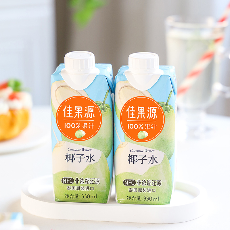 Thailand Imported Superior Fruit Source 100% Coconut Water NFC Pure Juice Electrolyte Pregnant Women Beverage 330ml Full Carton Wholesale