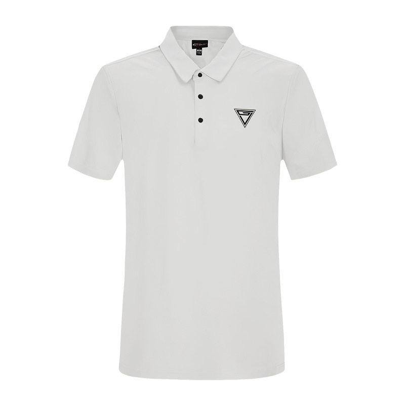 High-end Ice Silk Seamless Collared Polo Shirt For Men, Short-sleeved, Summer, Youth Business Casual, Stretchy, Drapey,_viptrois.com