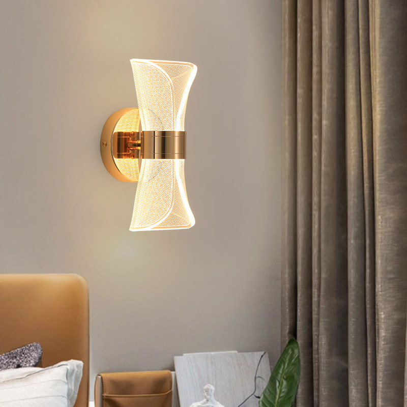 lámpara de pared nórdica LED lámpara de dormitorio moderna minimalista creativa escalera lámpara de pasillo fluorescente ambiente sala de estar lámpara de cabecera