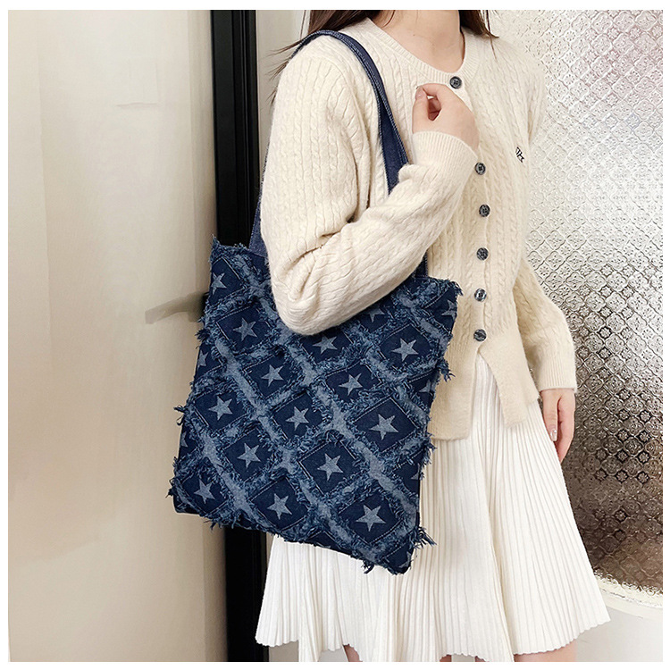2024 New bucket bag, starry fringed fringe single-shoulder bag, autumn trendy and personalized design handbag, crossbody bag undefined