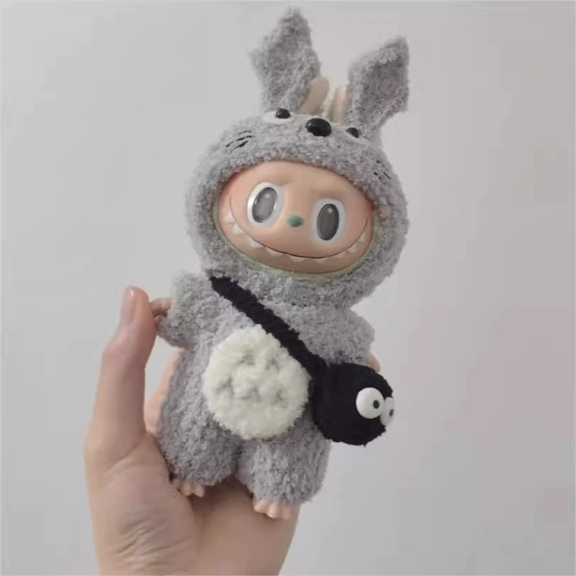 Первое поколение Labubu, три поколения кукольной одежды, 17 см, трогательные макароны с резиновым лицом, одежда для тряпичных кукол со шнуровкой меняется